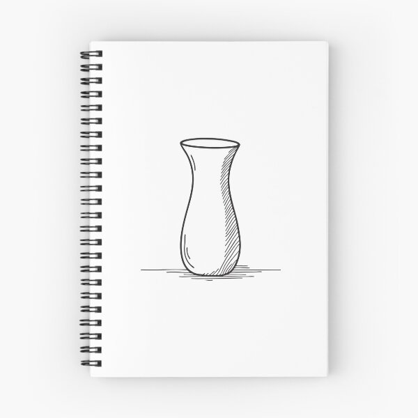 Item preview, A tall vase with clean smooth walls in hand drawn sketch designed and sold by rasagamastore.