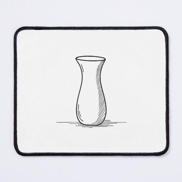 Item preview, A tall vase with clean smooth walls in hand drawn sketch designed and sold by rasagamastore.