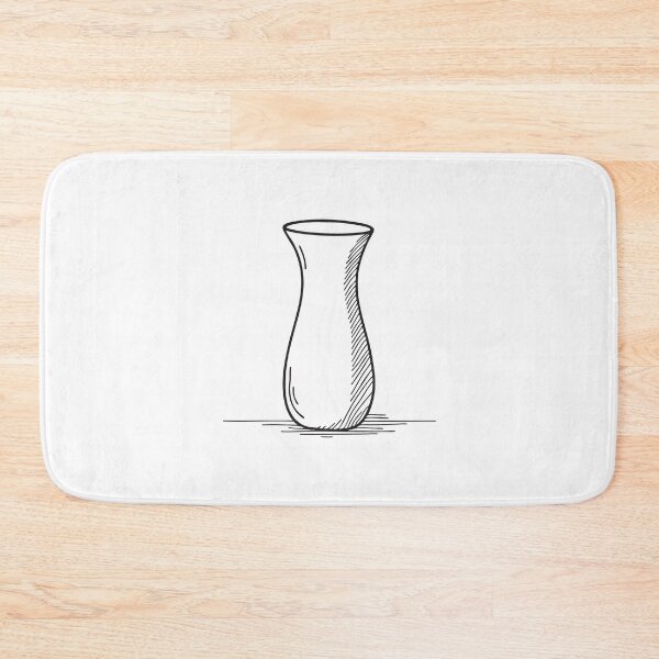 Item preview, A tall vase with clean smooth walls in hand drawn sketch designed and sold by rasagamastore.