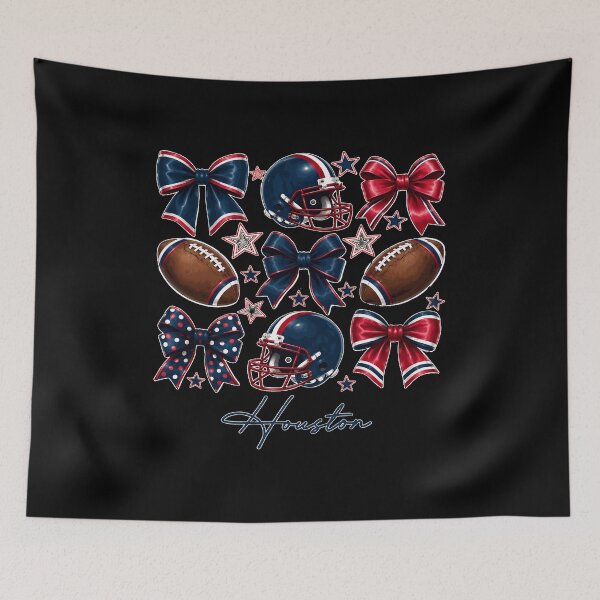 Item preview, Houston Football Bows Stars Vintage Retro designed and sold by HannahWel16021.