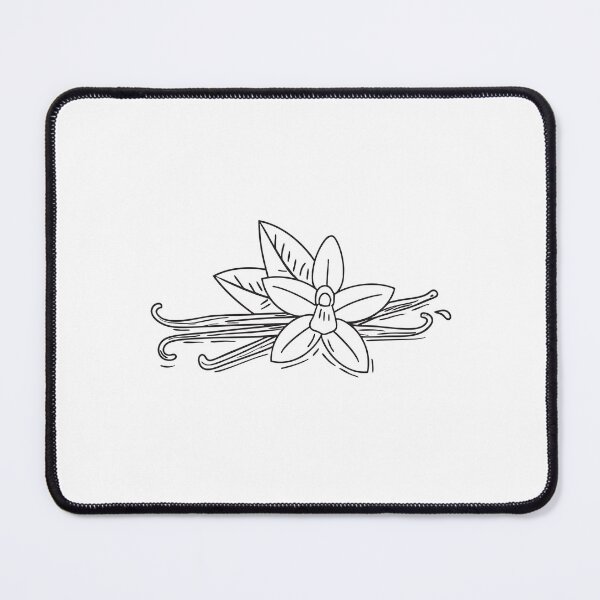 Item preview, A vanilla flower beside a leaf on a table in doodle style designed and sold by rasagamastore.