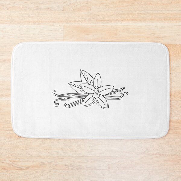 Item preview, A vanilla flower beside a leaf on a table in doodle style designed and sold by rasagamastore.