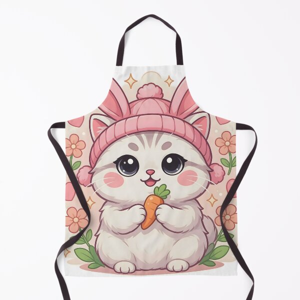 Item preview, Cute Kawaii Kitten in Bunny Hat Sticker designed and sold by ChibiPCStudio.