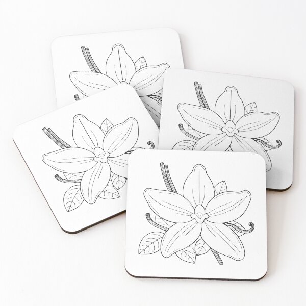 Item preview, A vanilla blossom blooming on a slender vine in doodle sketch designed and sold by rasagamastore.