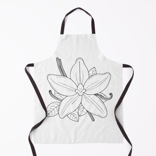 Item preview, A vanilla blossom blooming on a slender vine in doodle sketch designed and sold by rasagamastore.