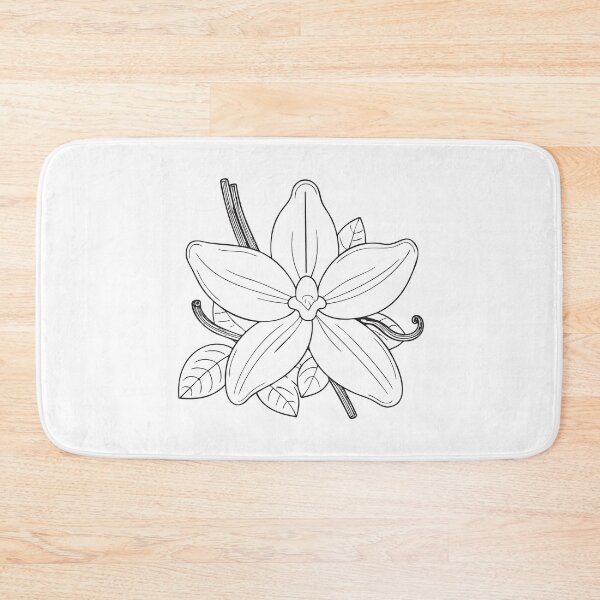 Item preview, A vanilla blossom blooming on a slender vine in doodle sketch designed and sold by rasagamastore.