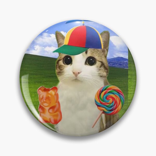 Item preview, Cute Meowl Cat Owl Hybrid with Propeller Hat and Candy | Funny Meme Art designed and sold by BrontesWhimsyStore.