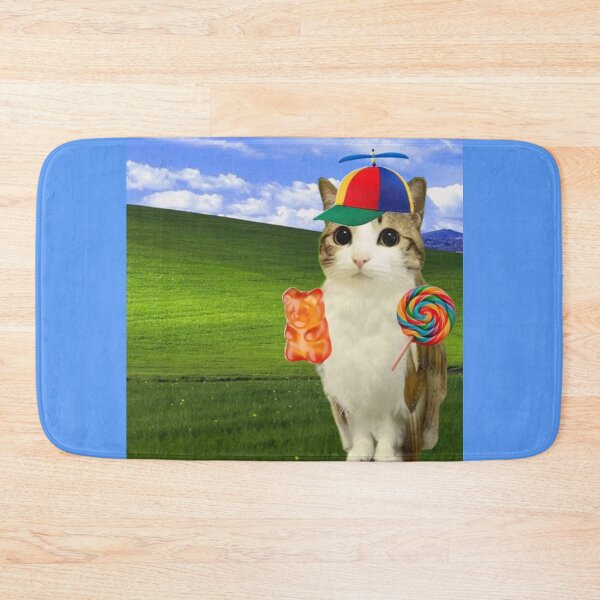 Item preview, Cute Meowl Cat Owl Hybrid with Propeller Hat and Candy | Funny Meme Art designed and sold by BrontesWhimsyStore.