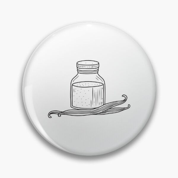 Item preview, A vanilla pod lying near a jar of sugar in doodle illustration designed and sold by rasagamastore.