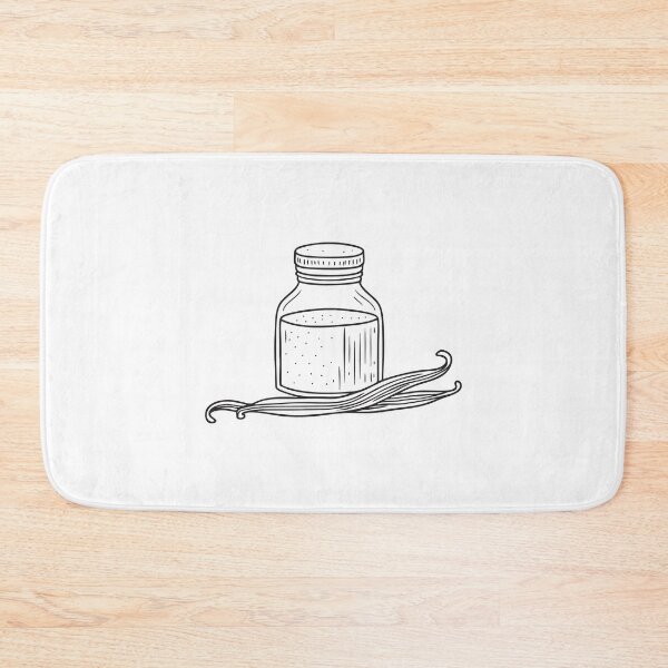 Item preview, A vanilla pod lying near a jar of sugar in doodle illustration designed and sold by rasagamastore.