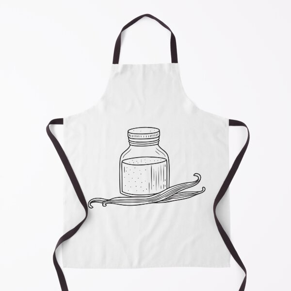 Item preview, A vanilla pod lying near a jar of sugar in doodle illustration designed and sold by rasagamastore.