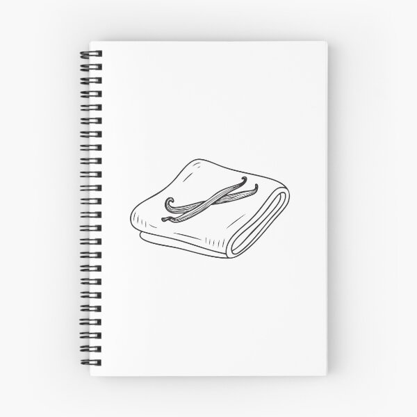 Item preview, A vanilla pod lying on top of a folded kitchen towel in doodle style designed and sold by rasagamastore.