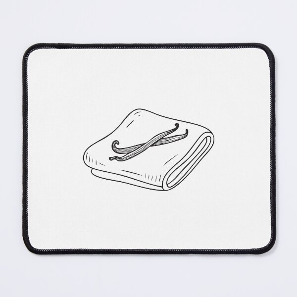 Item preview, A vanilla pod lying on top of a folded kitchen towel in doodle style designed and sold by rasagamastore.
