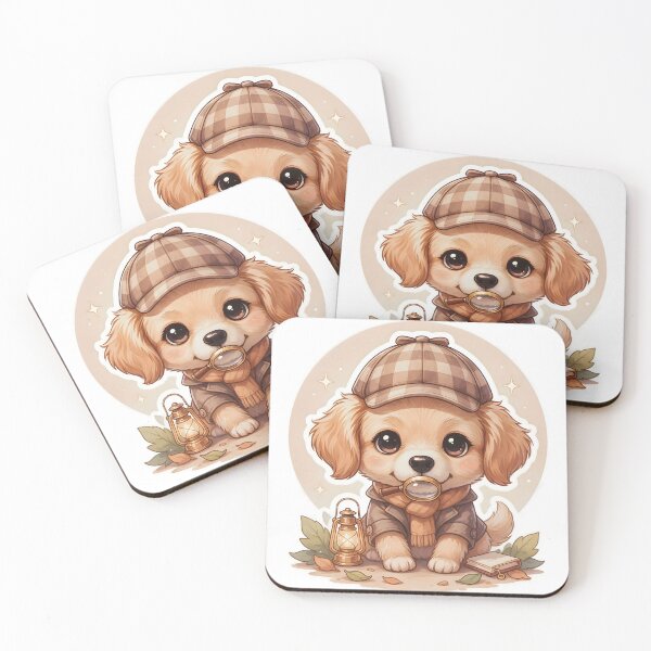 Item preview, Cute Kawaii Detective Puppy Dog Mystery Sticker designed and sold by ChibiPCStudio.