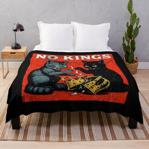 Item preview, No Kings Angry Black Cats Breaking Crowns Distressed Vintage designed and sold by SmithOscarShop.