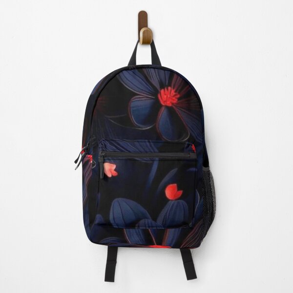 Item preview, Dark Navy Blue Floral Pattern Red Center Flowers Mood Art designed and sold by LYAN-STORE.