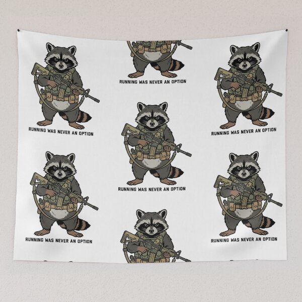 Item preview, Tactical Raccoon Running Was Never An Option Funny Trash Panda Gun Humor designed and sold by raedattia.