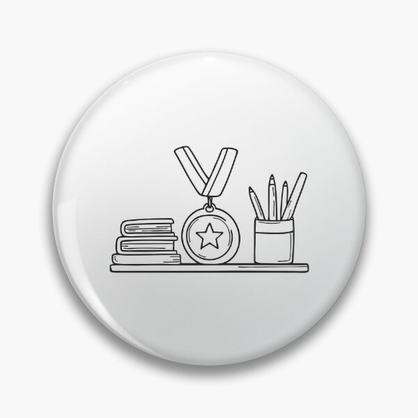 Item preview, A varsity badge resting on a desk in hand drawn illustration designed and sold by rasagamastore.