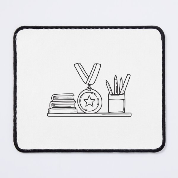 Item preview, A varsity badge resting on a desk in hand drawn illustration designed and sold by rasagamastore.