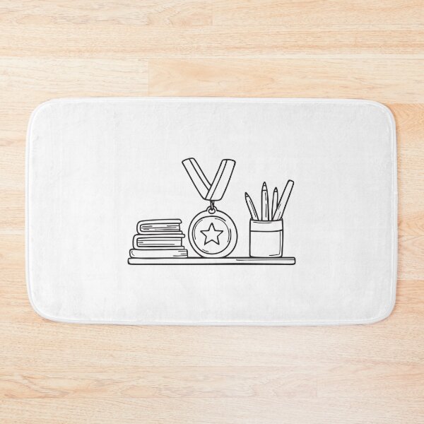 Item preview, A varsity badge resting on a desk in hand drawn illustration designed and sold by rasagamastore.