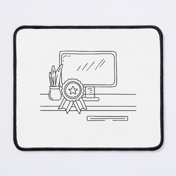 Item preview, A varsity badge placed on a desk in doodle sketch form designed and sold by rasagamastore.