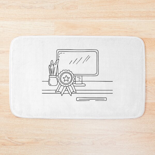 Item preview, A varsity badge placed on a desk in doodle sketch form designed and sold by rasagamastore.