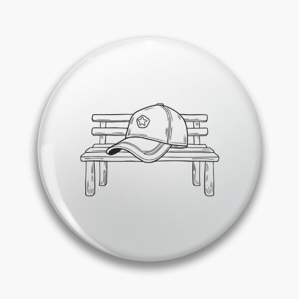 Item preview, A varsity hat lying on a wooden bench in sketch style designed and sold by rasagamastore.