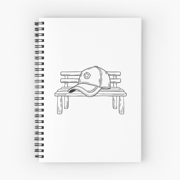 Item preview, A varsity hat lying on a wooden bench in sketch style designed and sold by rasagamastore.