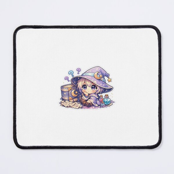 Item preview, Overthinking Wizard Chibi Anime Sticker Funny Fantasy Meme for Gen Z & Gamers designed and sold by CutePrintCorner.