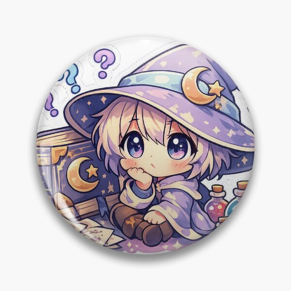 Item preview, Overthinking Wizard Chibi Anime Sticker Funny Fantasy Meme for Gen Z & Gamers designed and sold by CutePrintCorner.