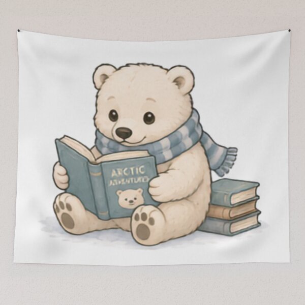 Item preview, Bookwork Polar Bear designed and sold by MellowMunchkins.