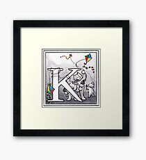 K for Kite Framed Print