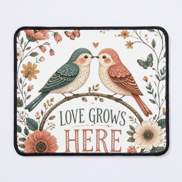 Item preview, Love Grows Here – Romantic Bird & Floral Garden designed and sold by GloboStyle Design .