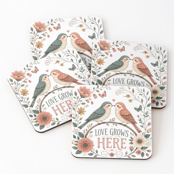 Item preview, Love Grows Here – Romantic Bird & Floral Garden designed and sold by GloboStyle Design .