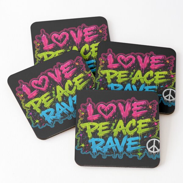 Item preview, Love Peace Rave – Neon Graffiti Festival & EDM Design designed and sold by RH Design Lab.