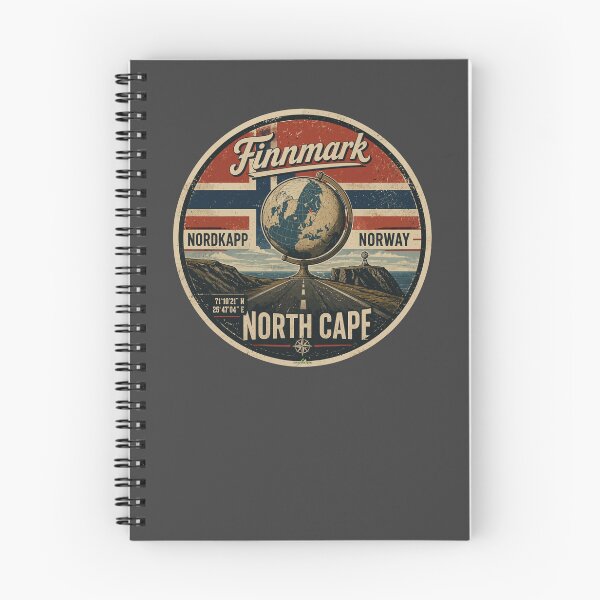 Item preview, Nordkapp North Cape Norway Motorcycle Van Life Sticker TShirt 21 designed and sold by OuterShellUK.