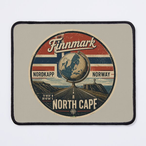 Item preview, Nordkapp North Cape Norway Motorcycle Van Life Sticker TShirt 21 designed and sold by OuterShellUK.