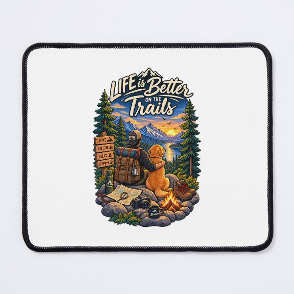 Item preview, Vintage Hiking Dog Mountain Adventure Illustration designed and sold by lovepower.