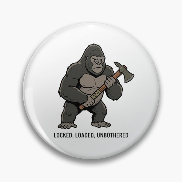 Item preview, Tactical Gorilla Locked Loaded Unbothered Funny Silverback Tomahawk Axe Humor designed and sold by raedattia.