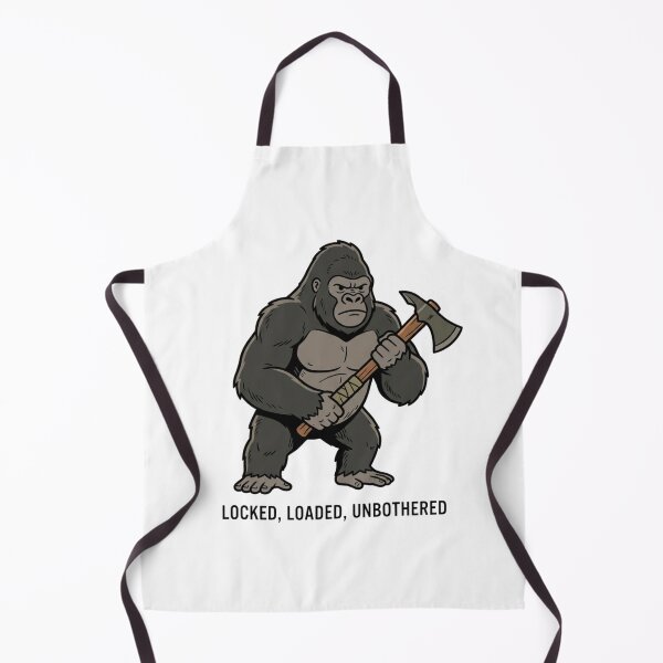 Item preview, Tactical Gorilla Locked Loaded Unbothered Funny Silverback Tomahawk Axe Humor designed and sold by raedattia.