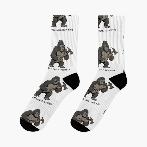 Item preview, Tactical Gorilla Locked Loaded Unbothered Funny Silverback Tomahawk Axe Humor designed and sold by raedattia.