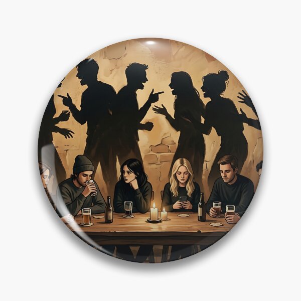 Item preview, Social Anxiety Silent Gathering Loud Shadows Art designed and sold by Michaelragheb.