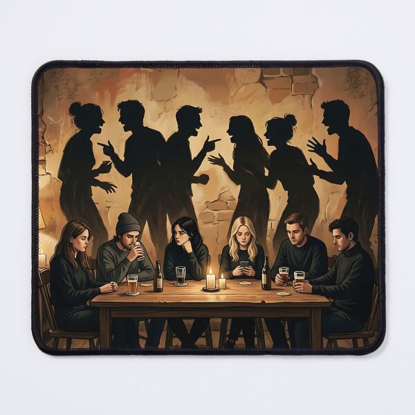 Item preview, Social Anxiety Silent Gathering Loud Shadows Art designed and sold by Michaelragheb.