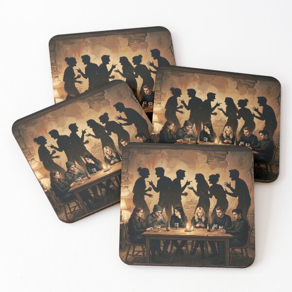 Item preview, Social Anxiety Silent Gathering Loud Shadows Art designed and sold by Michaelragheb.