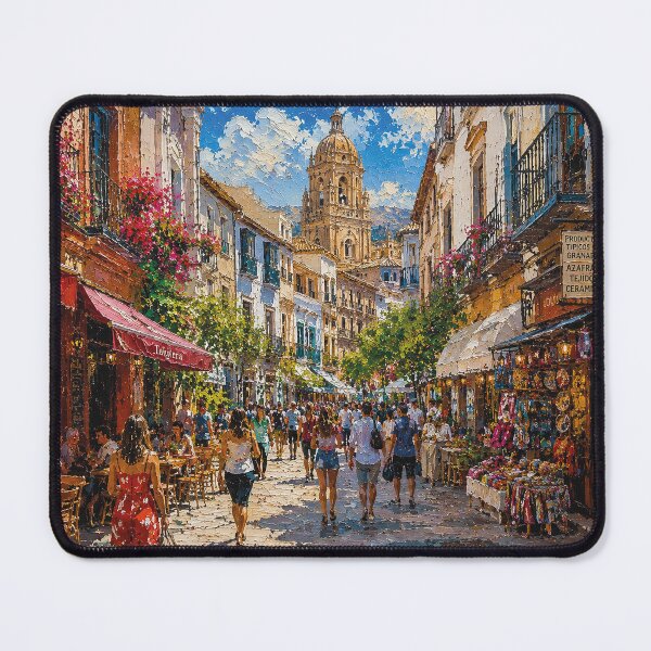 Item preview, The Streets of Granada, Spain – a painting of a summer day in this beautiful European city. designed and sold by GalleryKauffeld.