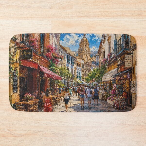 Item preview, The Streets of Granada, Spain – a painting of a summer day in this beautiful European city. designed and sold by GalleryKauffeld.