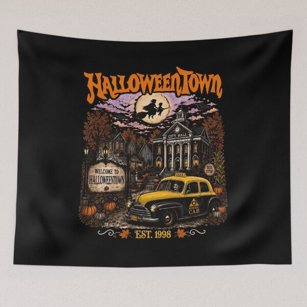 Item preview, Halloween Town Retro Taxi Vintage Spooky Night designed and sold by RyanBisho15871.