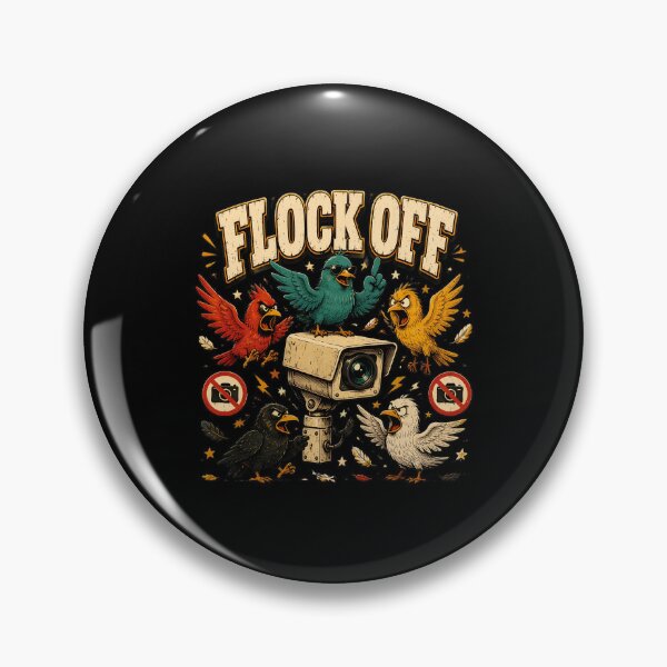 Item preview, Flock Off Funny Birds Surveillance Camera Retro Cartoon designed and sold by felixpalette.