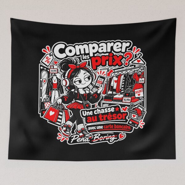 Item preview, Comparing prices? A treasure hunt with a credit card – Women's shopping humor designed and sold by J-Impression.