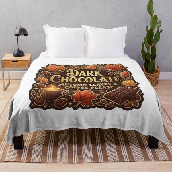 Item preview, Dark Chocolate Autumn Leaves and Coffee Fall Season Slogan designed and sold by KreatoLab.